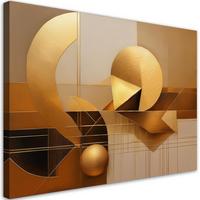 WANDBILD geometrische abstraktion 3d - Goldfarben, Textil (60/40cm) - Feeby