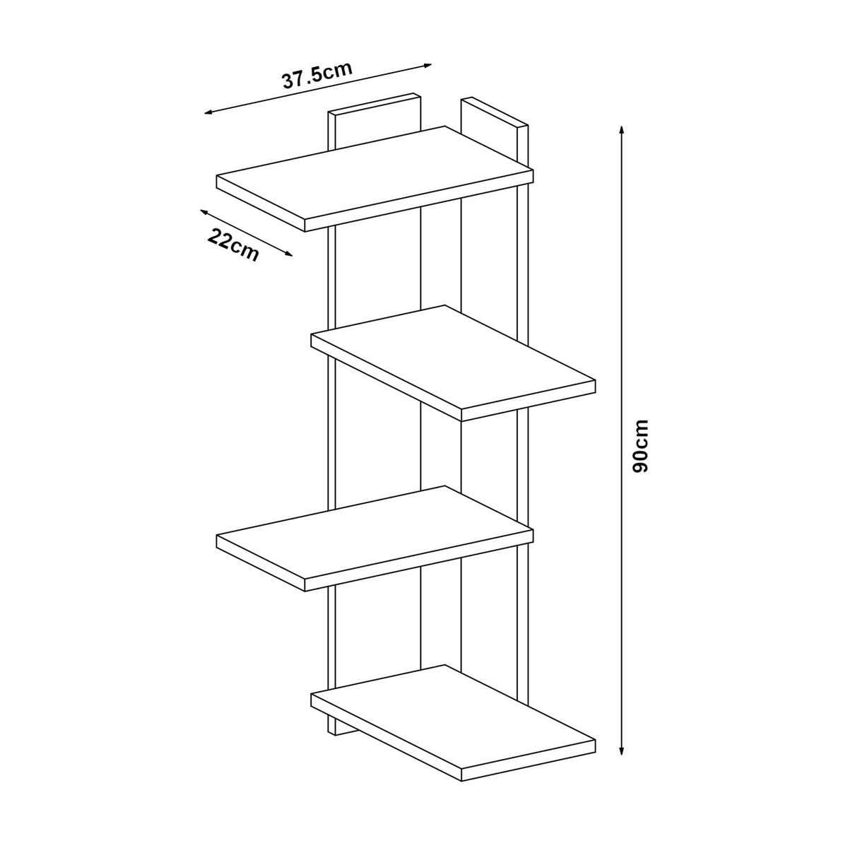 WANDREGAL Hasvik - Anthrazit/Weiß, Holzwerkstoff (39.5/90/39.5cm) - [en.casa]