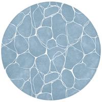 BADEMATTE Organisch - Muster - Blau Badvorleger 70x70 cm - Hellblau, Textil (70/70cm) - OnlyWow