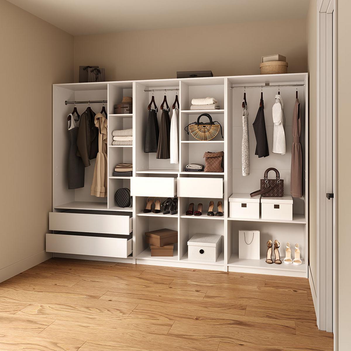 KLEIDERSCHRANK Trento Weiß - Weiß, Holzwerkstoff (80/200/50cm) - Livinity®