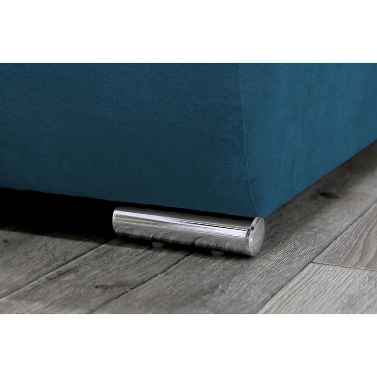 ECKSOFA Draco L blau links - Blau/Chromfarben, Textil/Metall (267/186cm) - Beautysofa