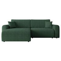 ECKSOFA Floryn L Cord - Schwarz/Grün, Holz/Kunststoff (245/145cm) - MIRJAN24