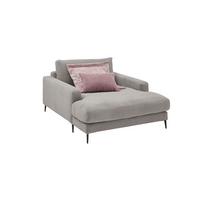 LONGSEAT CARA Grau Cord - Schwarz/Grau, Textil/Metall (132/84/170cm) - KAWOLA
