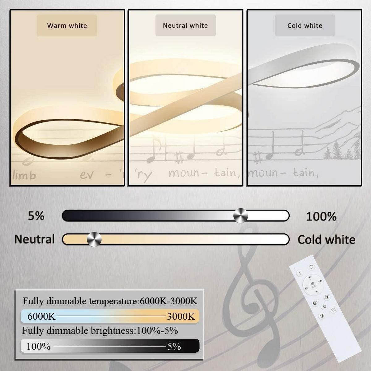 PENDELLEUCHTE Musiksymbols 75/35/150 cm - Weiß, Metall (75/35/150cm) - Nettlife