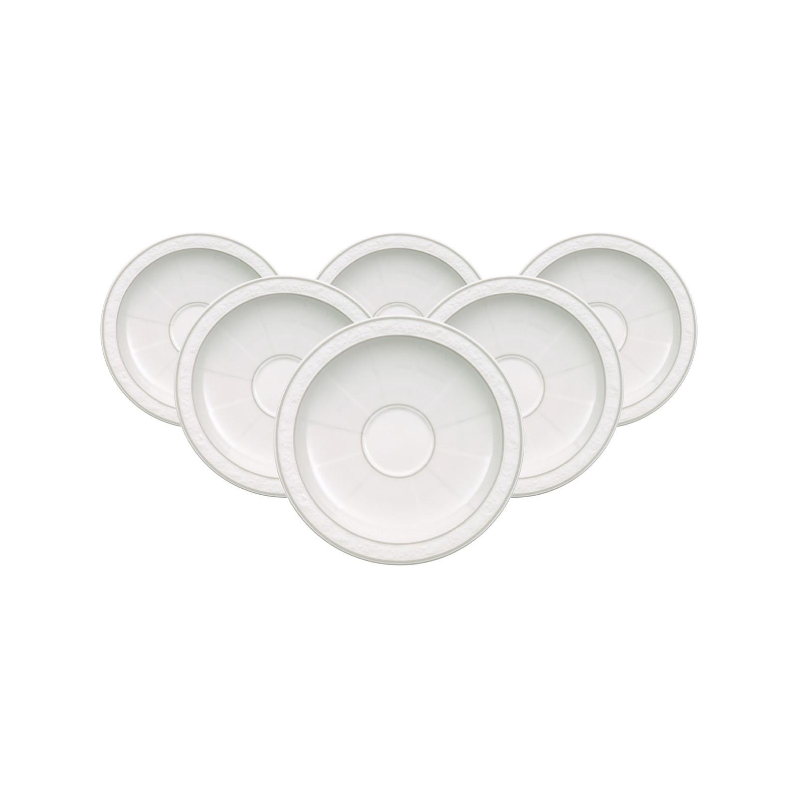 ESPRESSOUNTERTASSEN Gray Pearl weiß ø 13 cm 6er Set - Weiß, Keramik (13cm) - Villeroy & Boch
