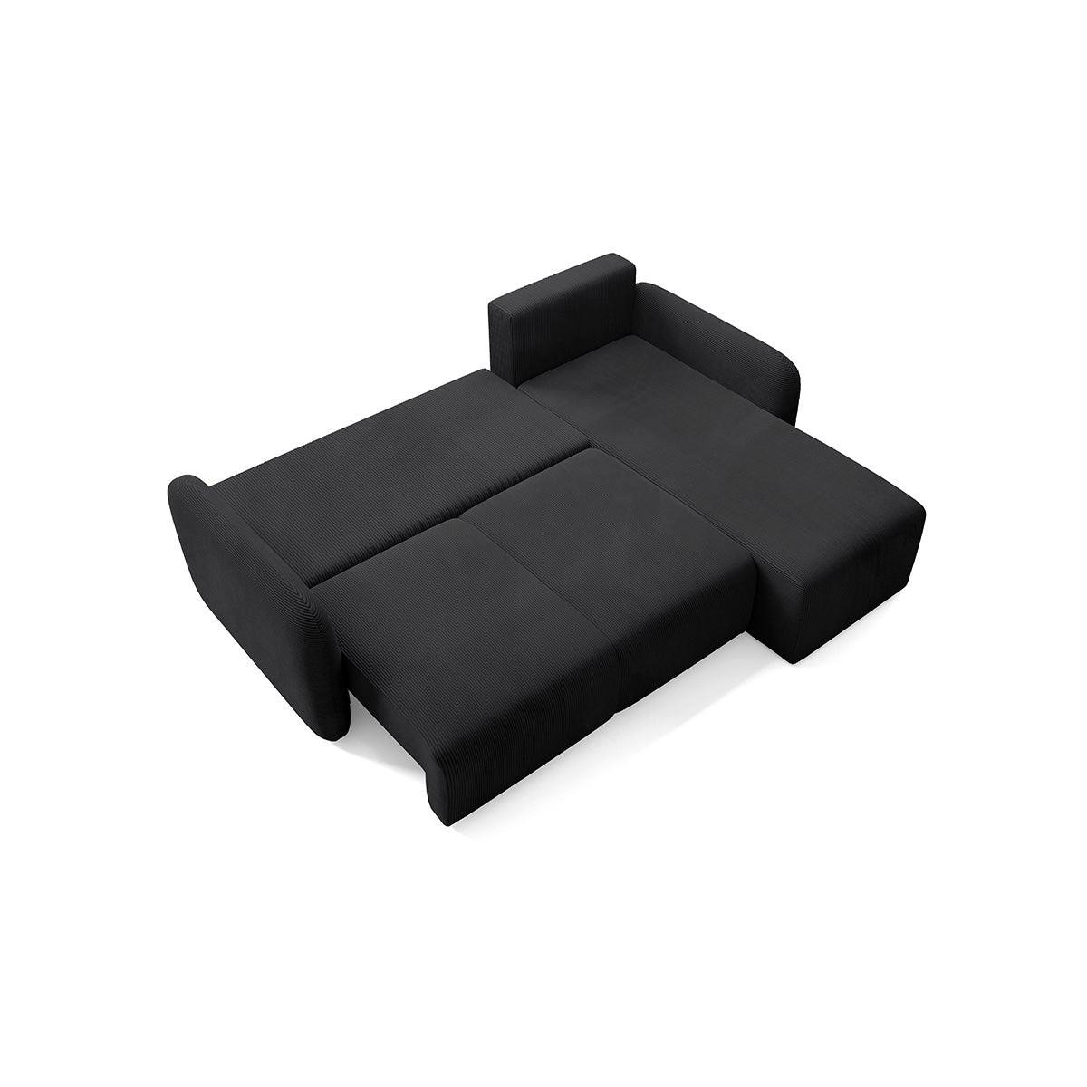 ECKSOFA Dora 3 Sitzplätze Schwarz - Schwarz, Holz (245/185cm) - Petits-meubles