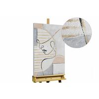 ACRYLBILD HANDGEMALT 50/75 cm - Beige/Schwarz, Holz/Textil (50/75cm) - KUNSTLOFT