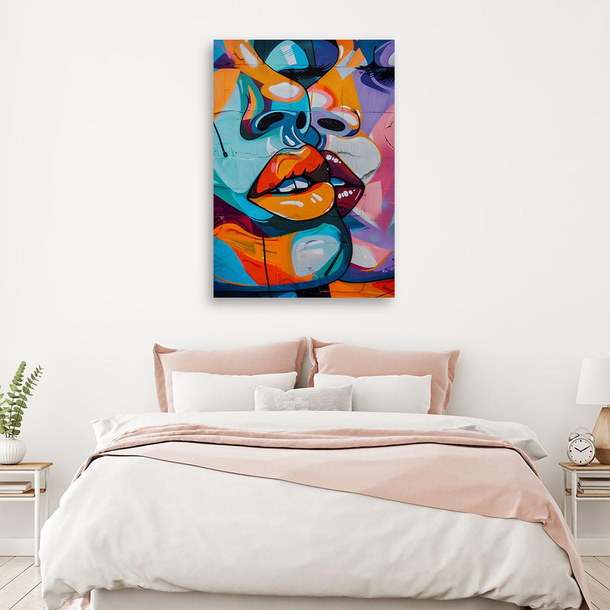LEINWANDBILD Abstrakte Gesichter 40x60cm - Multicolor, Textil (40/60cm) - Feeby