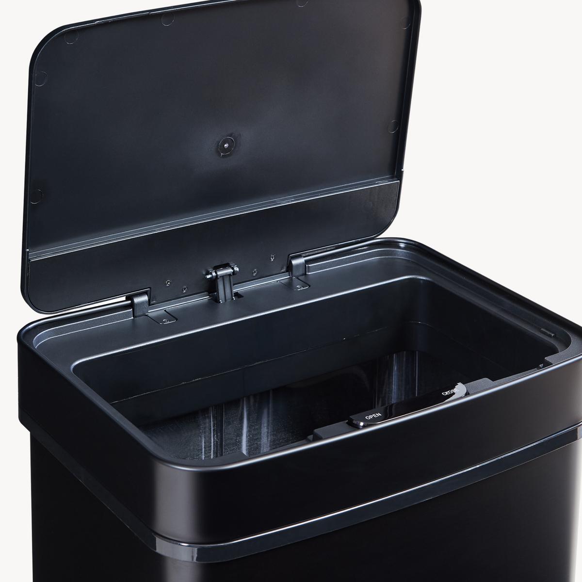 SENSOR MÜLLEIMER Venna - Schwarz, Kunststoff/Metall (31.5/82.5/42cm) - [en.casa]