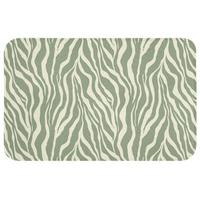 BADEMATTE Zebra - Motiv - Grün Badvorleger 80x50 cm - Salbeigrün, Textil (80/50cm) - OnlyWow
