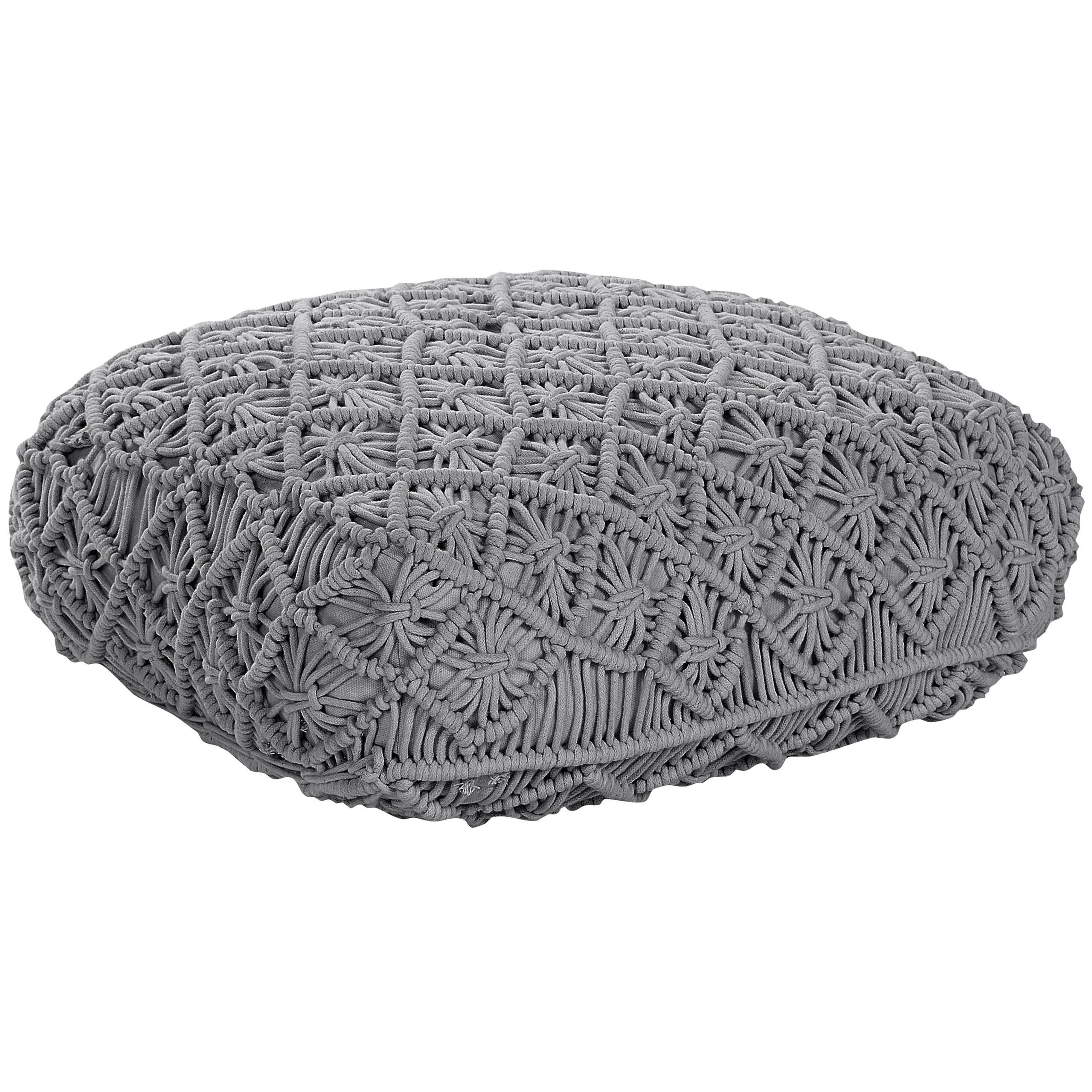 POUF Berrechid 50/50/20 cm - Grau, Naturmaterialien/Textil (50/20/50cm) - Beliani