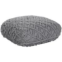POUF Berrechid 50/50/20 cm - Grau, Naturmaterialien/Textil (50/20/50cm) - Beliani