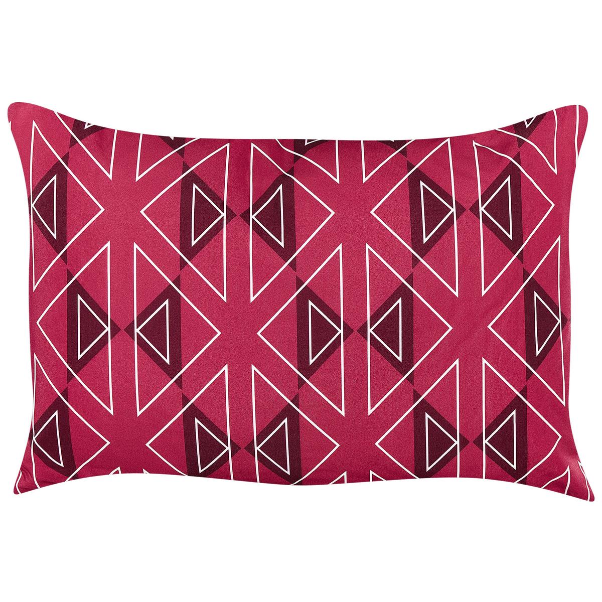 GARTENKISSEN 2er-Set geometrischem Muster rosa 40/60 cm Mezzano - Violett, Textil (40/60cm) - Beliani