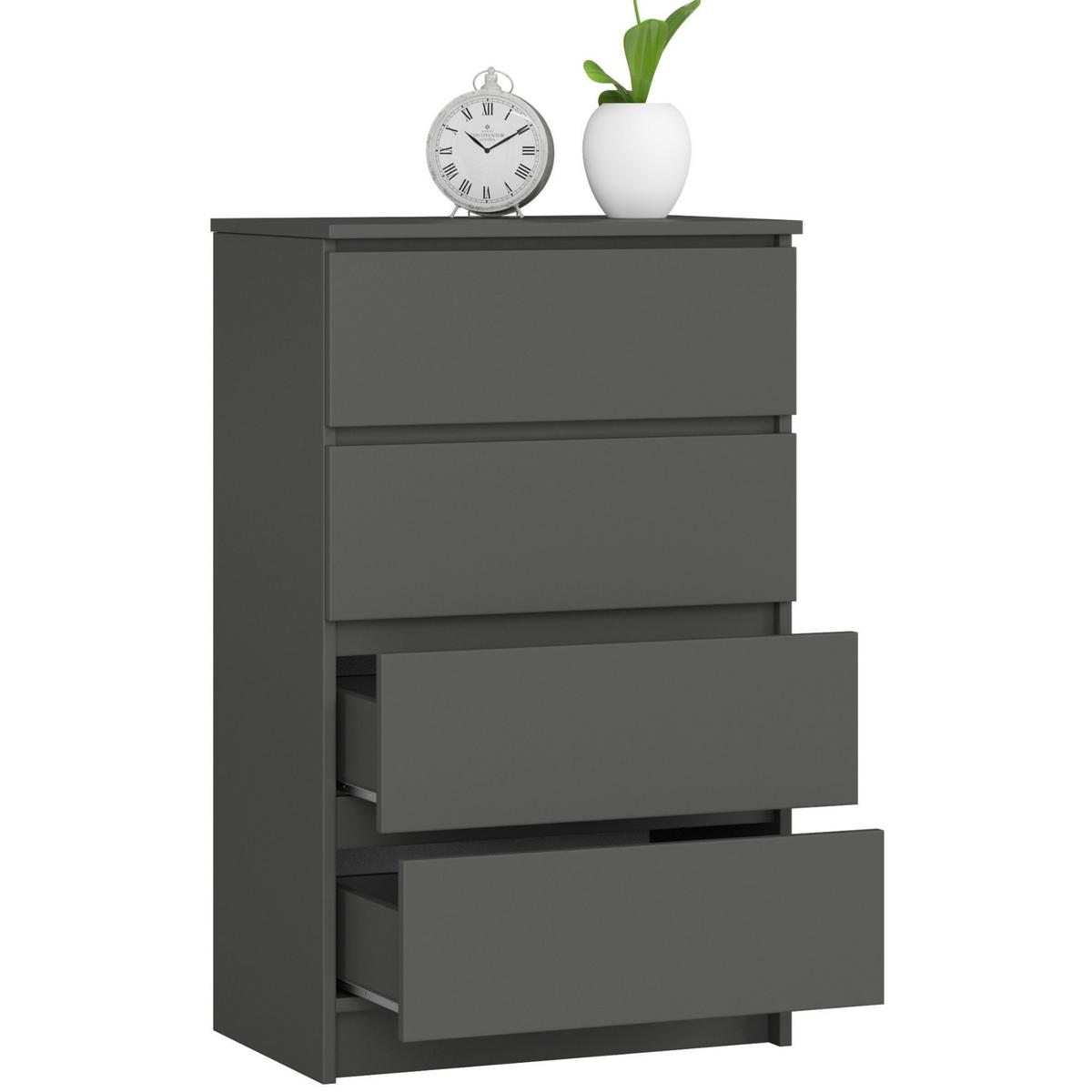KOMMODE Graphit Grau 99/60/40 - Graphitfarben, Holzwerkstoff (60/99/40cm) - RAUMHIRSCH FURNITURE