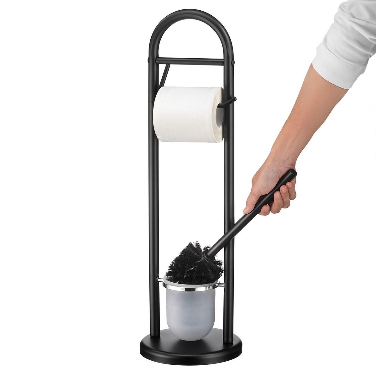 TOILETTENPAPIERHALTER EGON schwarz - Schwarz, Metall (19/63/19cm) - IDIMEX