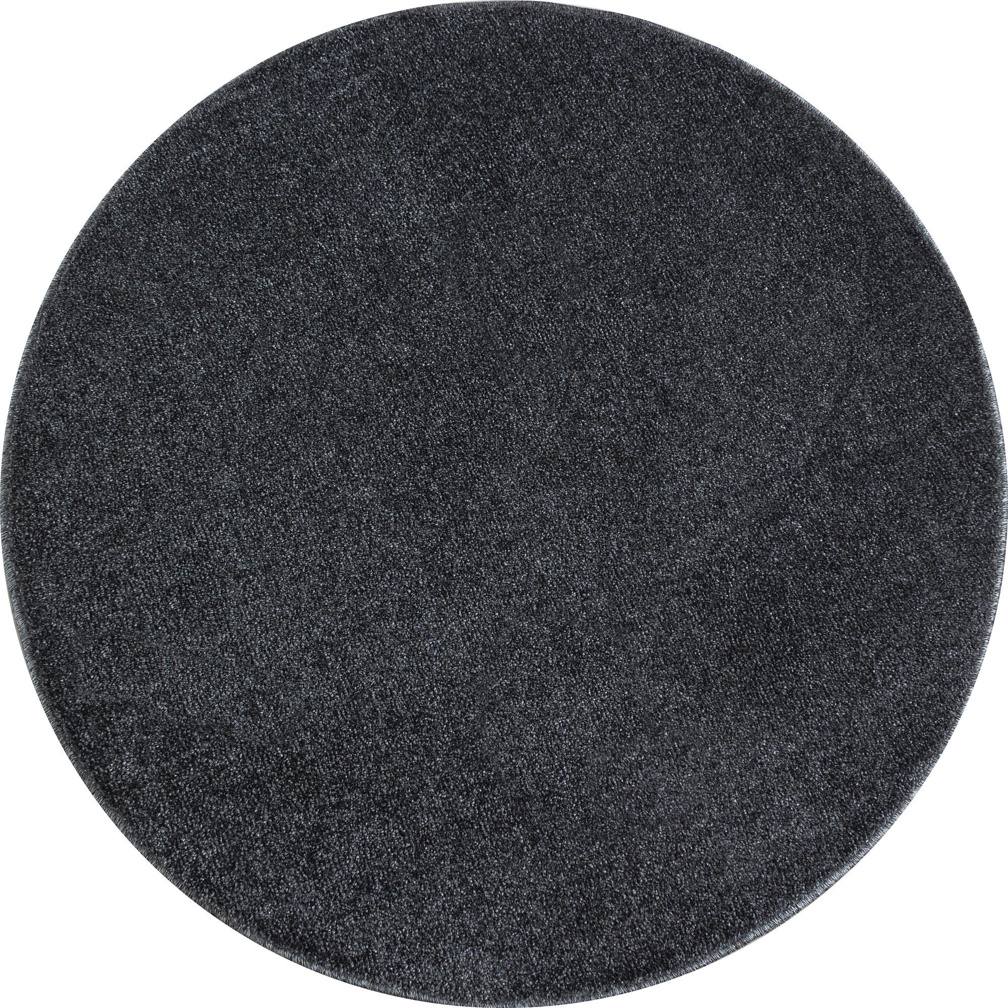 TEPPICH Kurzflor MAIN in Grau, einfarbig, Ø 120 cm - Grau, Textil (120/120cm) - KADIMA DESIGN