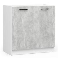 UNTERSCHRANK Weiß, Beton 82/80/46 - Hellgrau/Weiß, Holzwerkstoff (80/82/46cm) - RAUMHIRSCH FURNITURE