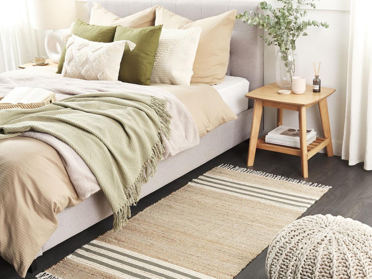 TEPPICH geflochten Mirza 150/80 cm - Beige, Naturmaterialien (80/150cm) - Beliani