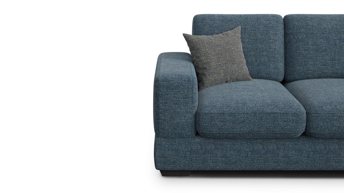 SOFA OTTO 2-Sitzer, marineblau - Blau/Schwarz, Holz/Textil (171/89/98cm) - Wozimo