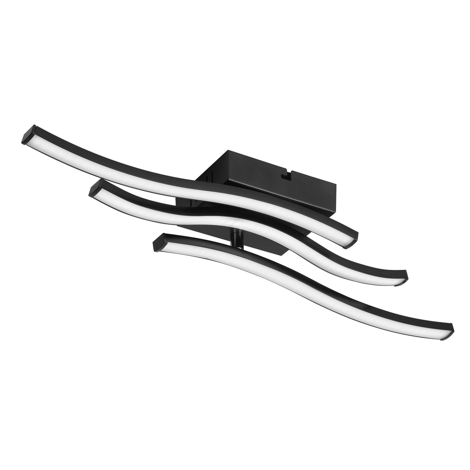 LED DECKENLEUCHTE Asteria 51.5/12/7.5 cm - Schwarz, Kunststoff (51.5/12/7.5cm) - ZMH