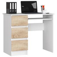 SCHREIBTISCH Weiß, Eiche Sonoma 77/90/50 - Weiß, Holzwerkstoff (124/85/77cm) - RAUMHIRSCH FURNITURE