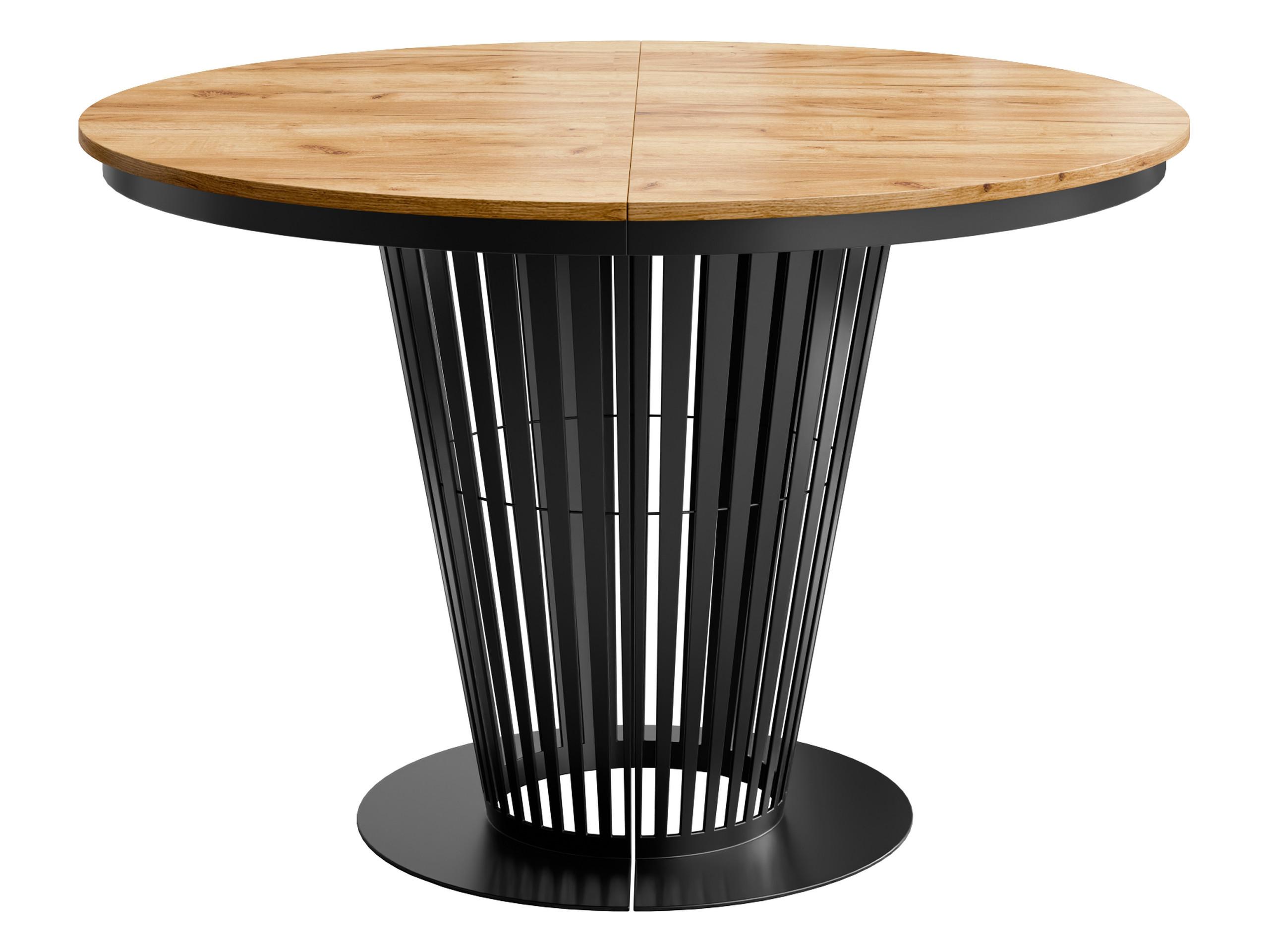 ESSTISCH Elantra 120 - Eichefarben/Schwarz, Holzwerkstoff/Metall (120/120/76cm) - MIRJAN24