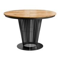 ESSTISCH Elantra 120 - Eichefarben/Schwarz, Holzwerkstoff/Metall (120/120/76cm) - MIRJAN24