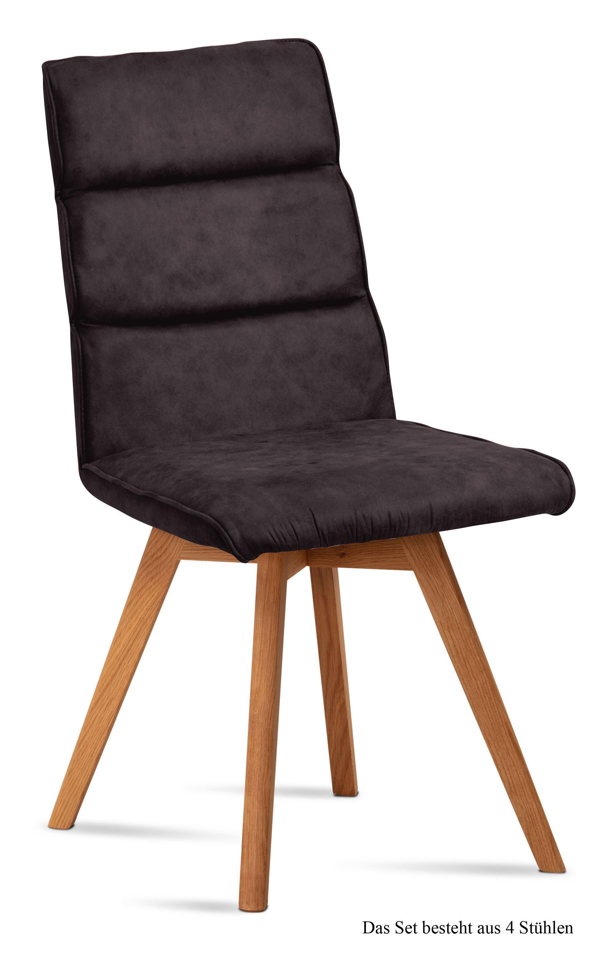 ESSZIMMERSTUHL (4er-Set) Dixie 47x92x60 Eiche geölt/Espresso - Eichefarben/Dunkelbraun, Kunststoff (60/92/47cm) - 58aufmkessel