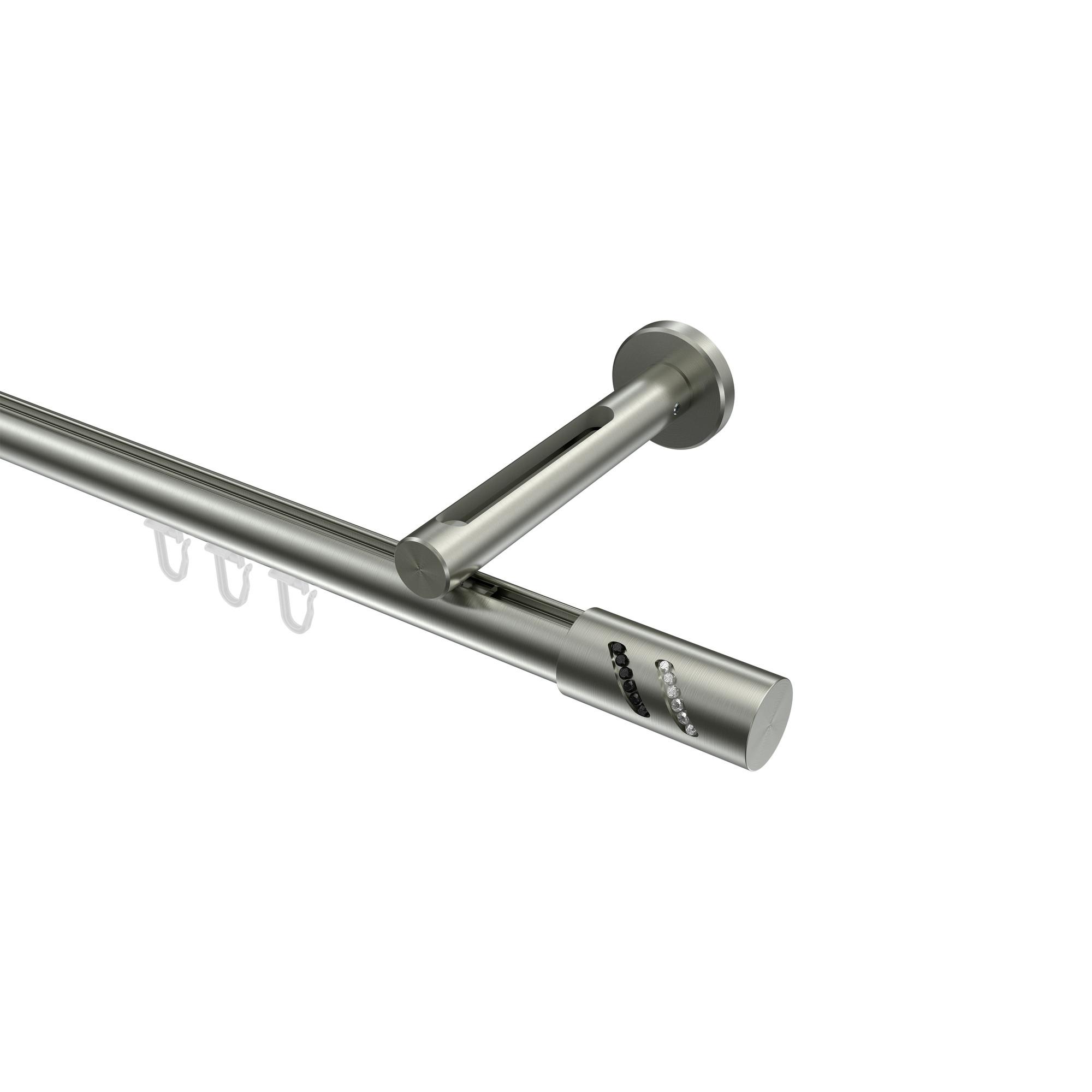 GARDINENSTANGE INNENLAUF Siteno Zoena 160 cm, 1-läufig, 20 mm Ø Edelstahl-Optik - Edelstahlfarben, Metall (160cm) - INTERDECO