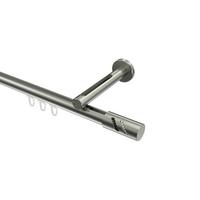 GARDINENSTANGE INNENLAUF Siteno Zoena 600 cm (geteilt in 3 x 200 cm), 1-läufig, 20 mm Ø Edelstahl-Optik - Edelstahlfarben, Metall (600cm) - INTERDECO