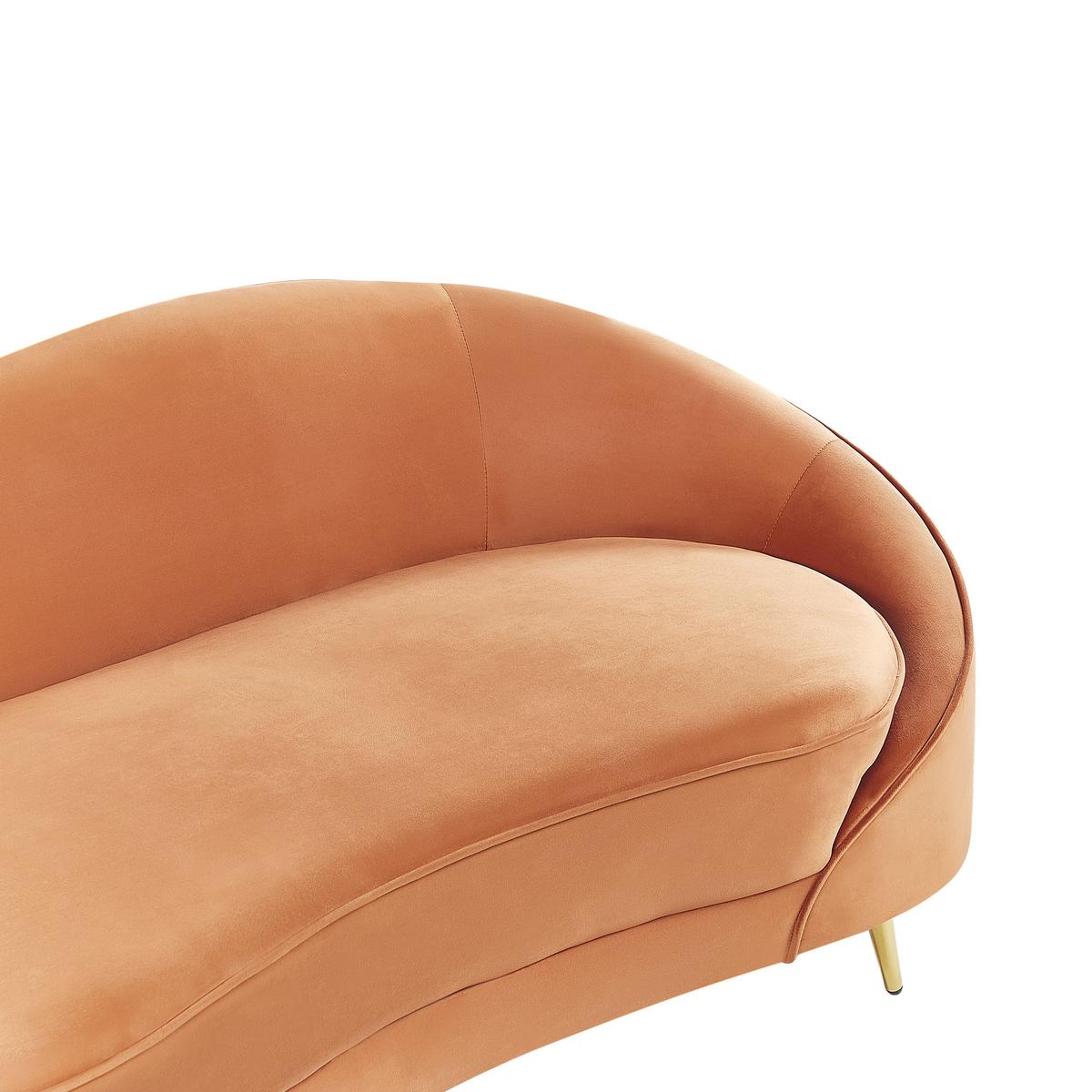 3-SITZER-SOFA Samtstoff Orange Savar - Orange, Textil (183/69/84cm) - Beliani