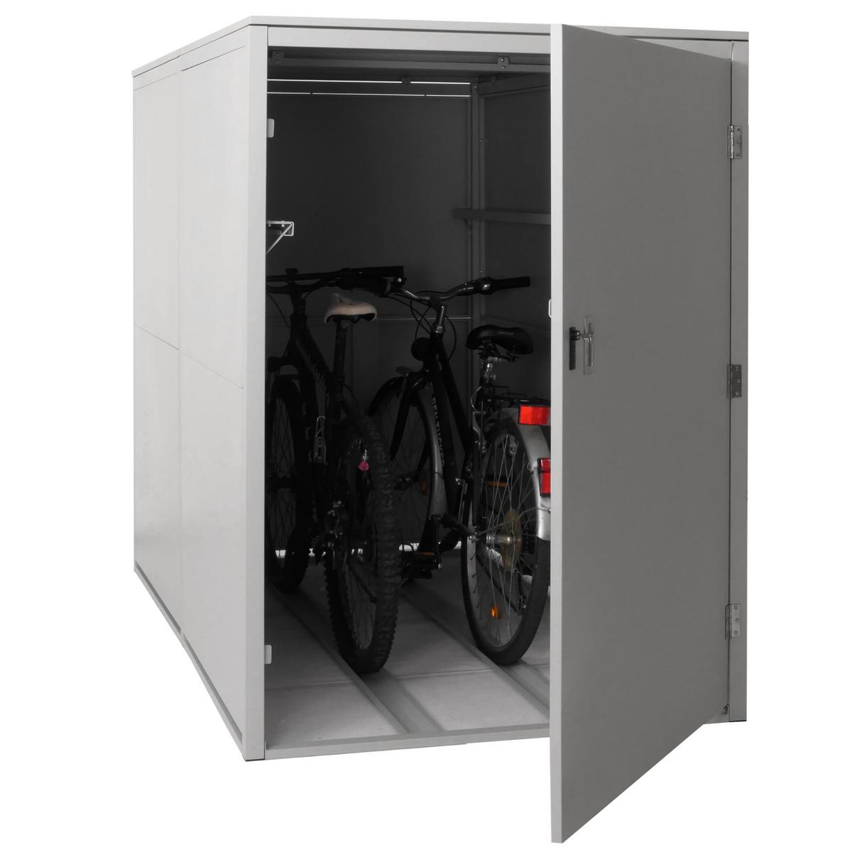 2ER-FAHRRADGARAGE L56C rechteckig Hellgrau - Hellgrau, Metall (113/160/209cm) - MCW