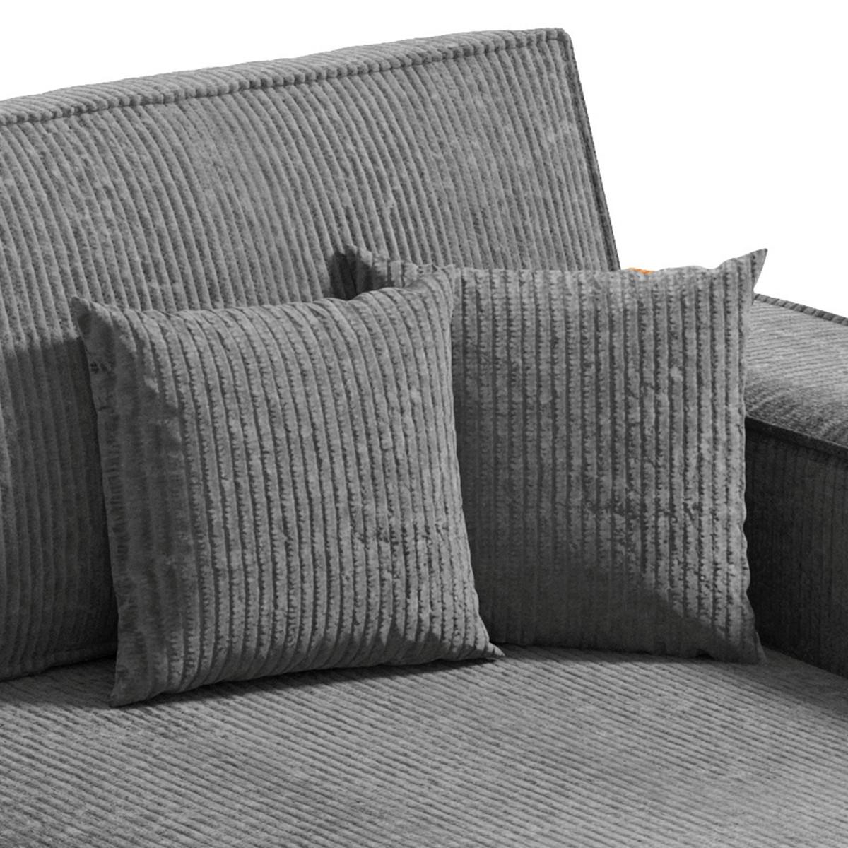 ECKSOFA Isaac 3 Sitzplätze Grau - Grau, Holz (257/148cm) - Petits-meubles