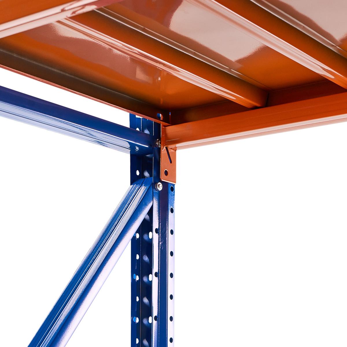 GARAGENREGAL Metall 200/150 cm Orange Fiuggi - Blau/Orange, Metall (150/200/60cm) - Beliani