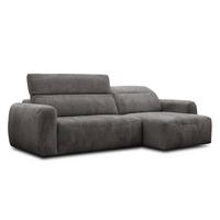 ECKSOFA NERO 4-Sitzer, dunkelgrau - Dunkelgrau/Schwarz, Holz/Textil (272/81/159cm) - Wozimo