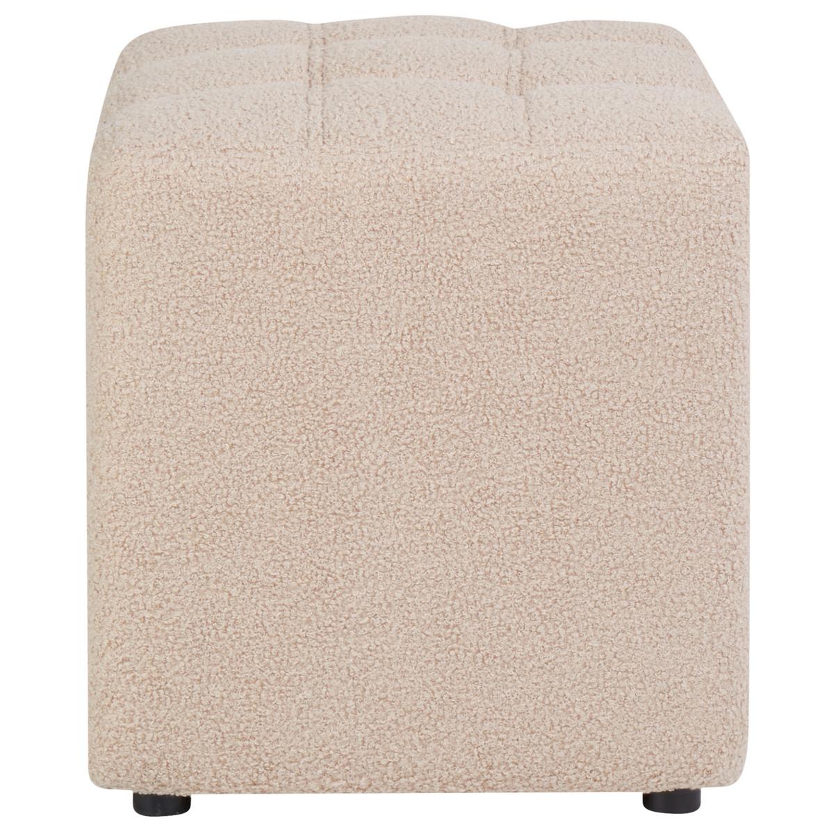 POUF Beige Kansas - Beige, Textil (38/39/38cm) - Beliani