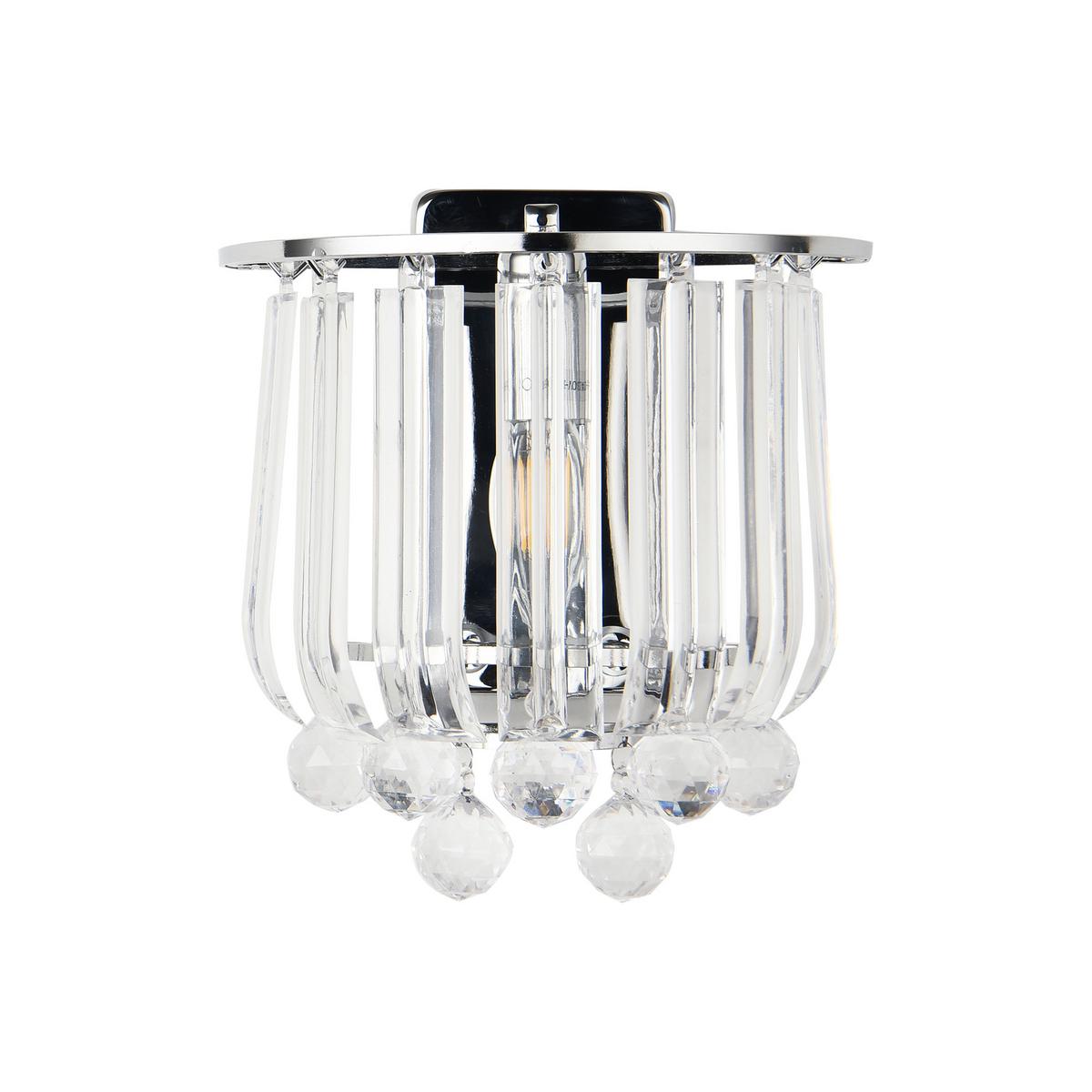 WANDLEUCHTE Alnwick - Chromfarben, Kunststoff/Metall (22/24/15cm) - lux.pro