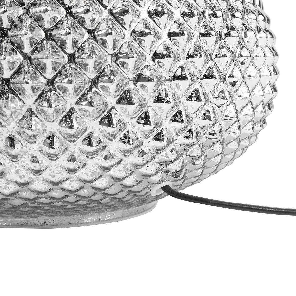 TISCHLAMPE Madon 32/32/45 cm - Silberfarben, Glas (32/32/45cm) - Beliani
