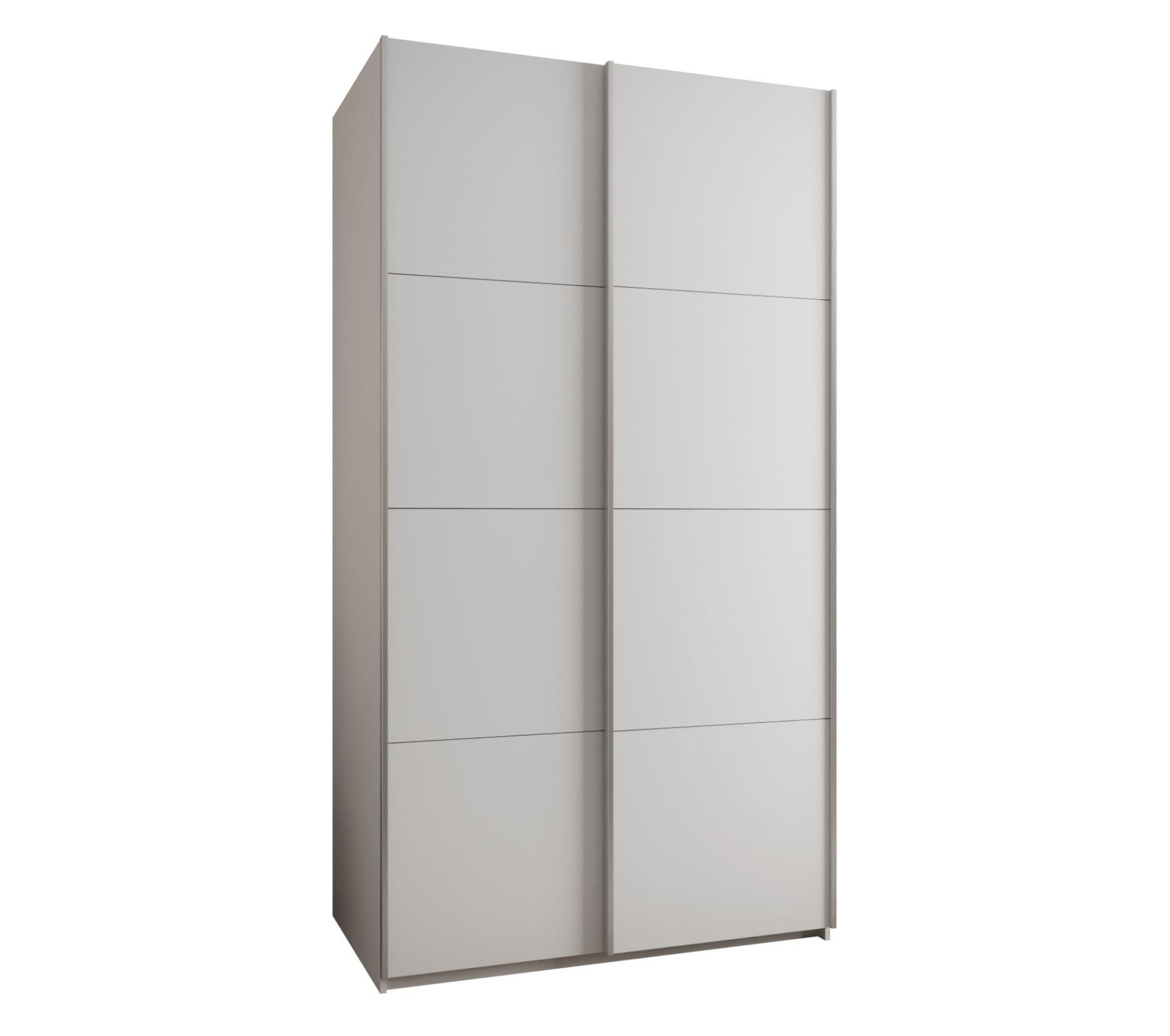 SCHWEBETÜRENSCHRANK 245,5/140/64 2-türig - Silberfarben/Weiß, Holz/Metall (140/245/64cm) - Abiks Möbel