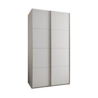 SCHWEBETÜRENSCHRANK 245,5/140/64 2-türig - Silberfarben/Weiß, Holz/Metall (140/245/64cm) - Abiks Möbel