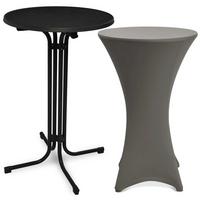 STEHTISCH Bellini Ø 70cm Schwarz mit Stella Stehtischhusse Ø 70cm Anthrazit - Anthrazit, Metall (70/70/110cm) - Beautissu 