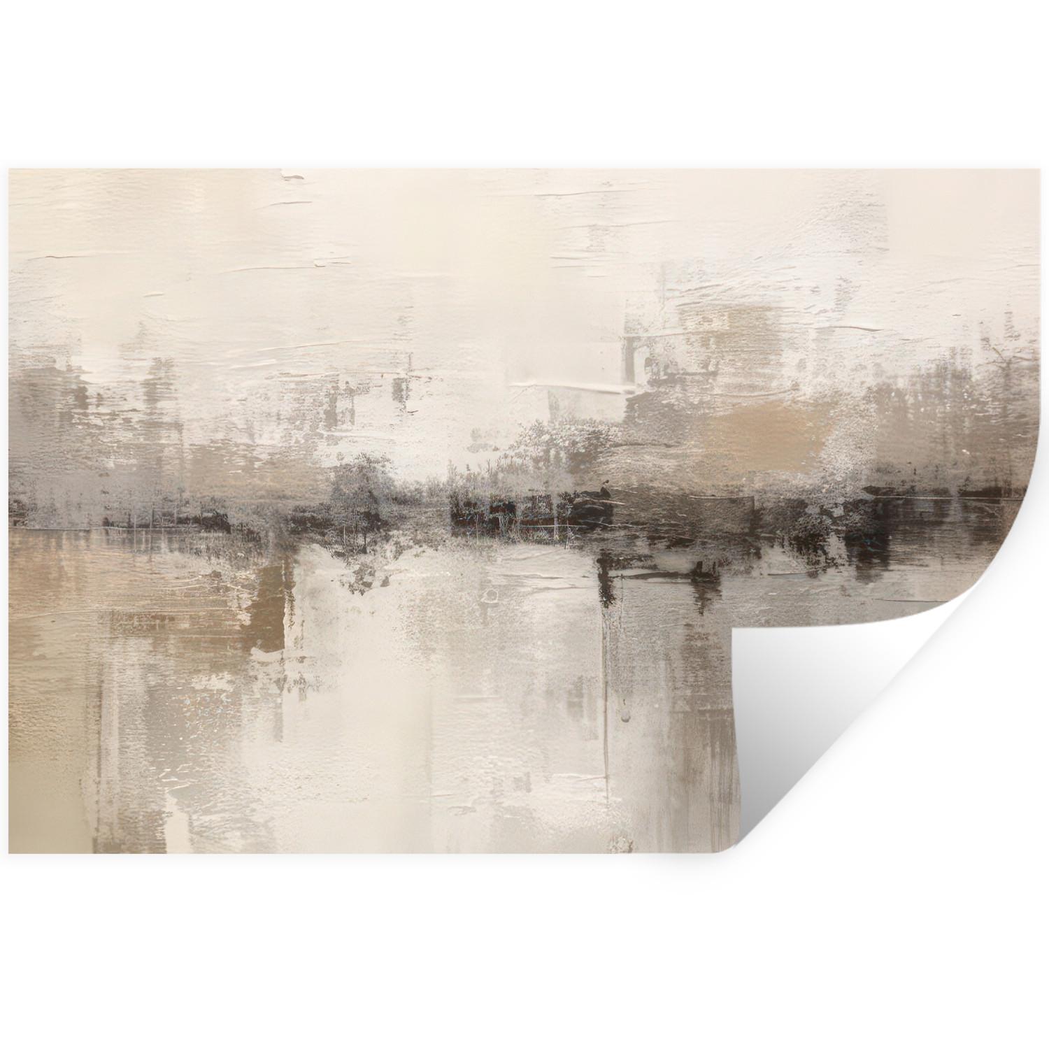 WANDTATTOO Moderne Kunst - Abstrakt - Beige Wandsticker 120x80 cm - Beige, Kunststoff (120/80/0.1cm) - MuchoWow