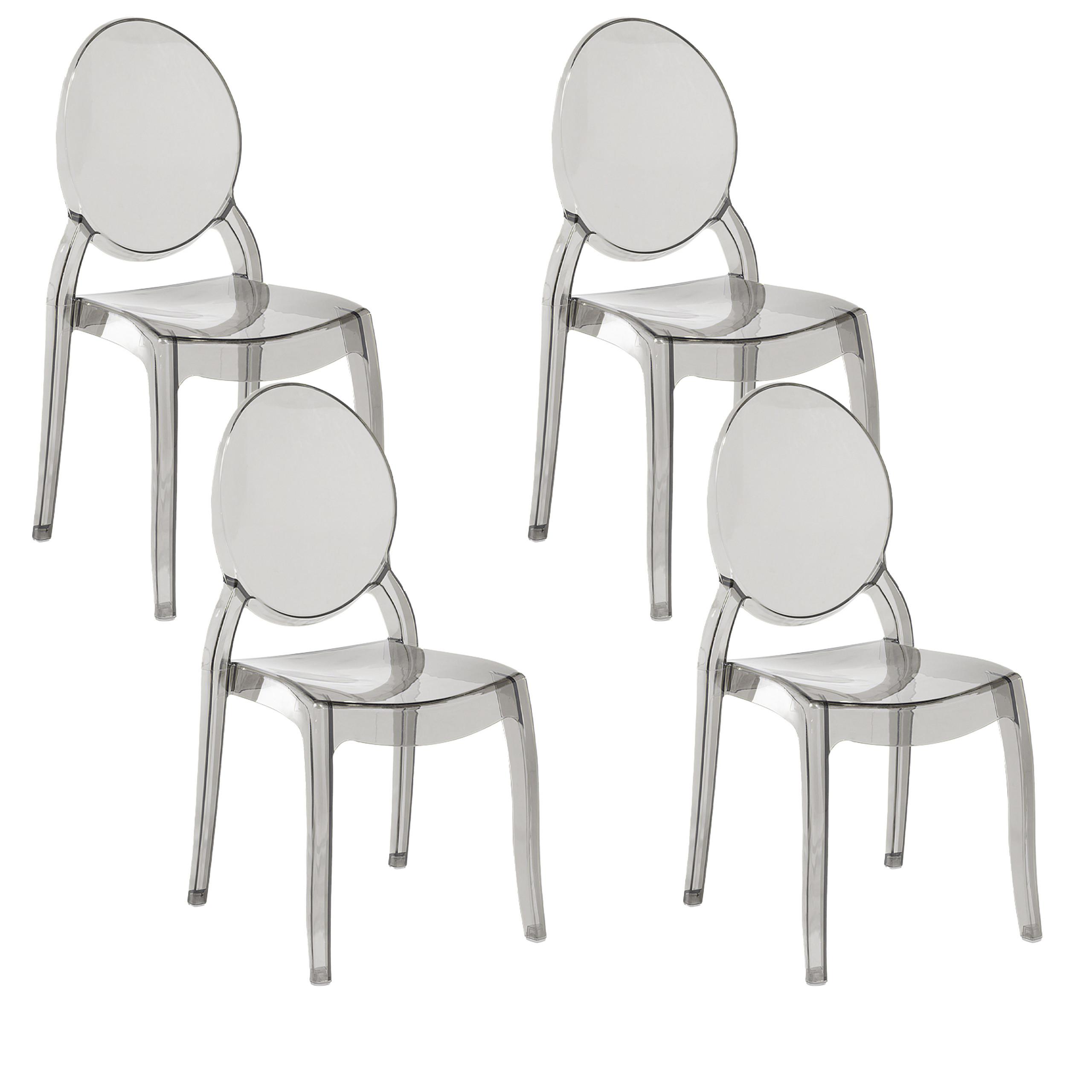 ESSZIMMERSTUHL 4er-Set Kunststoff Schwarz Merton - Schwarz, Kunststoff (55/95/46cm) - Beliani