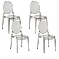 ESSZIMMERSTUHL 4er-Set Kunststoff Schwarz Merton - Schwarz, Kunststoff (55/95/46cm) - Beliani