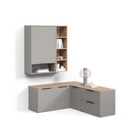 WOHNWAND Piave Greige 5 Teile - Greige, Holzwerkstoff (80/50/40cm) - Livinity®