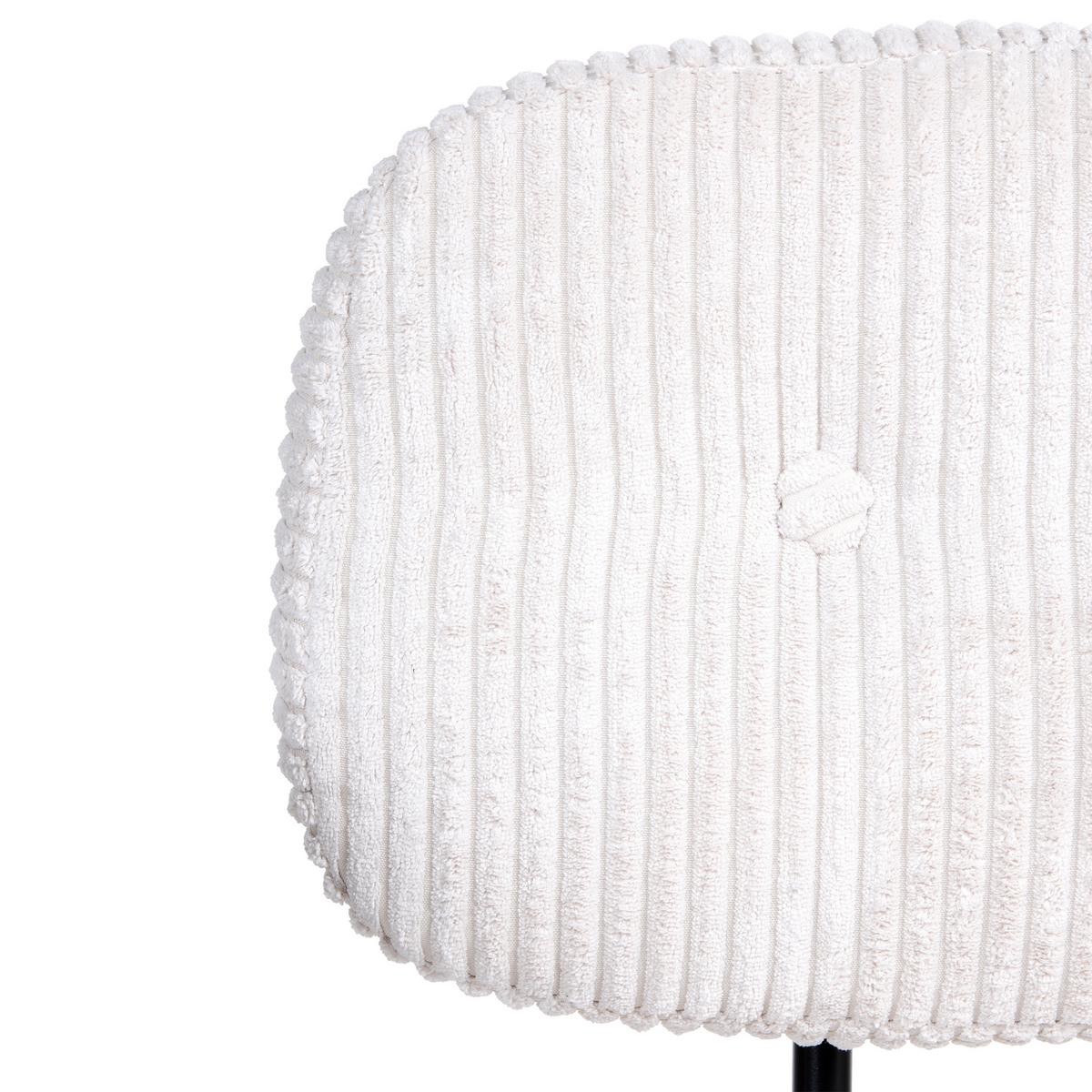 SCHREIBTISCHSTUHL Cord Cremeweiß Algerita - Creme, Textil (62/77/62cm) - Beliani