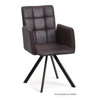 ARMLEHNSTUHL drehbar (8er-Set) Despo 52x91x60 Schwarz/Espresso - Dunkelbraun/Schwarz, Kunststoff (60/91/52cm) - 58aufmkessel