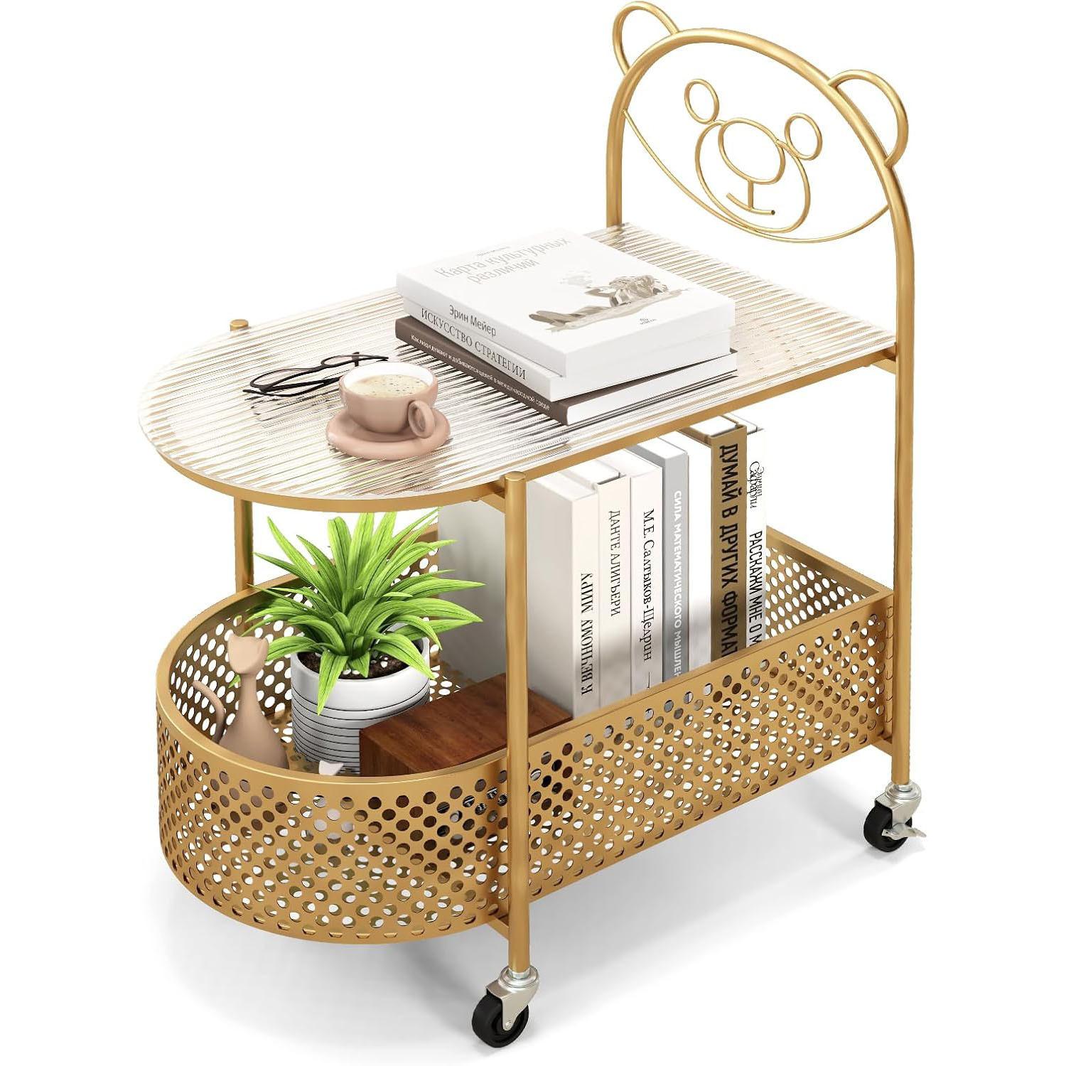 BEISTELLTISCH Gold - Goldfarben, Metall (40/60/76cm) - COSTWAY