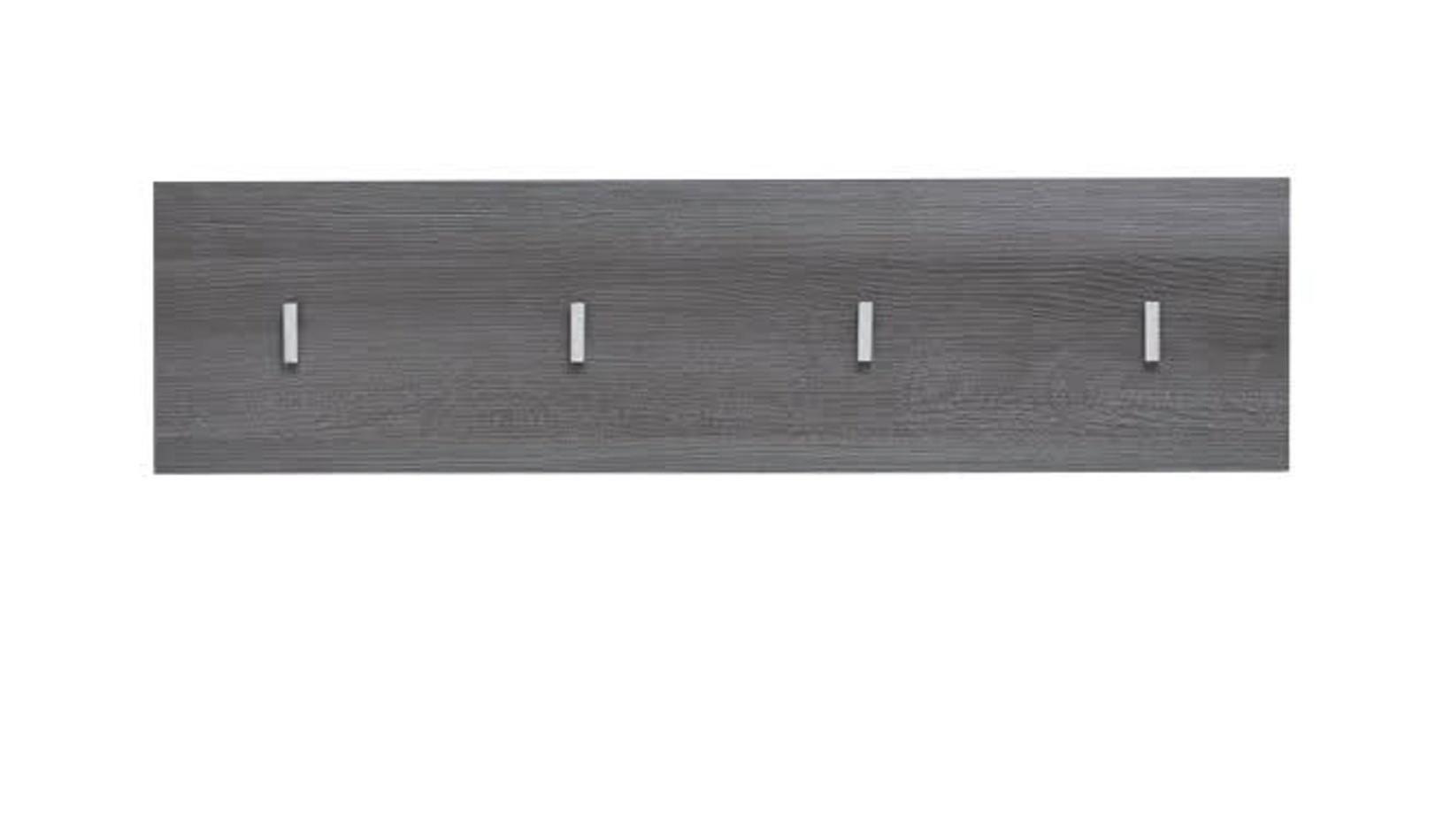 GARDEROBENLEISTE Hochglanz weiß, Sardegna grau, Wandgarderobe 80 x 21 cm - Weiß Hochglanz/Grau, Holzwerkstoff (80/21/2cm) - Top.Furn