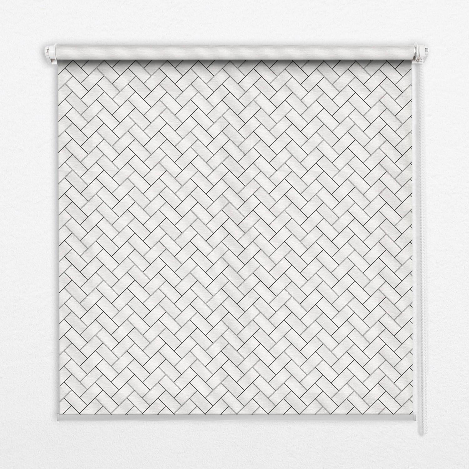 INNENROLLO - Fensterrollo - Rollo - 60x40 cm - Rechteck neben Rechteck - Weiß, Kunststoff (60/140/0.5cm) - TULUP